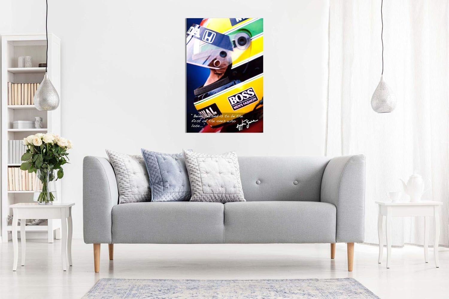 Ayrton Senna Quote F1 Canvas Wall Art Picture Print (12X8In)