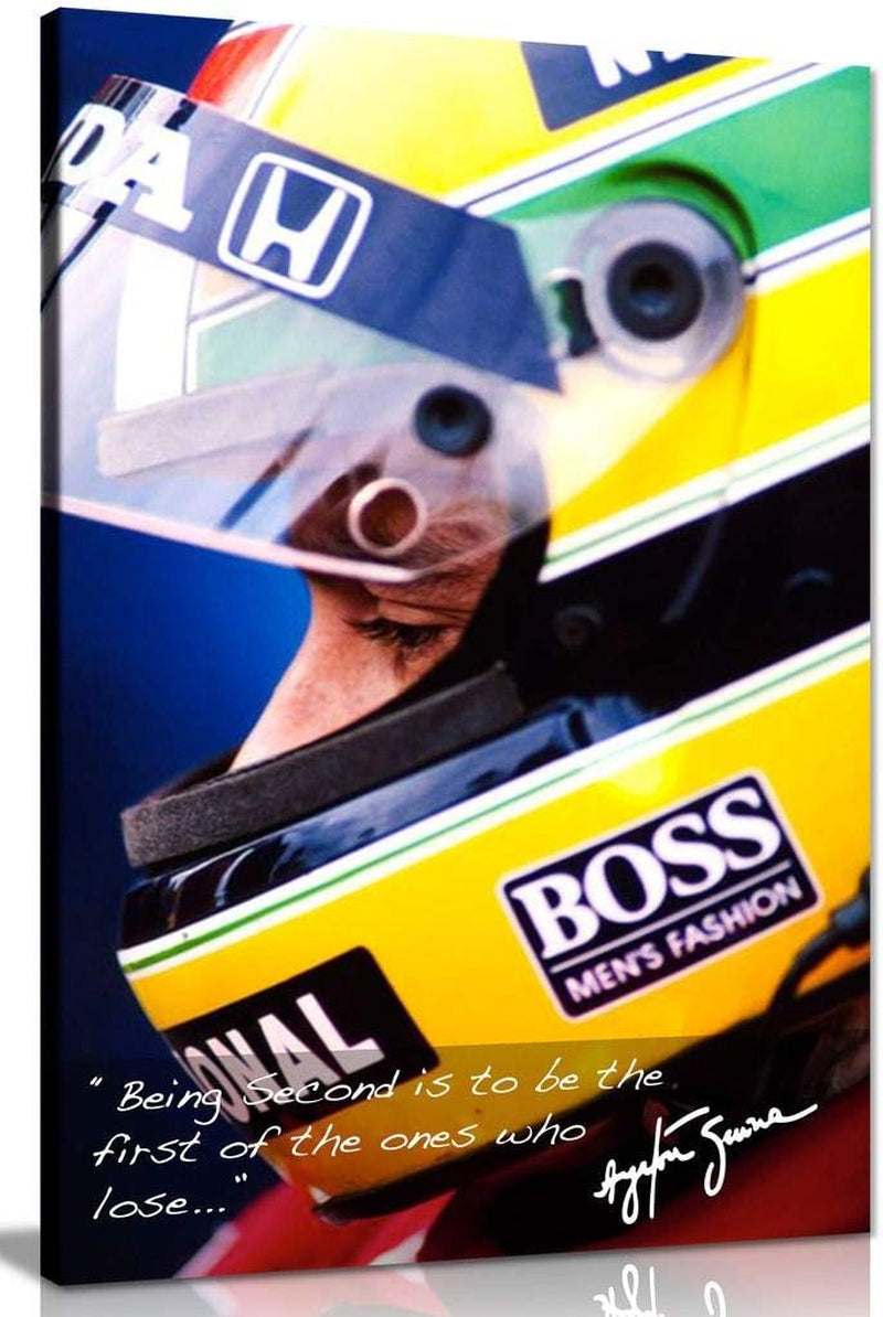 Ayrton Senna Quote F1 Canvas Wall Art Picture Print (12X8In)
