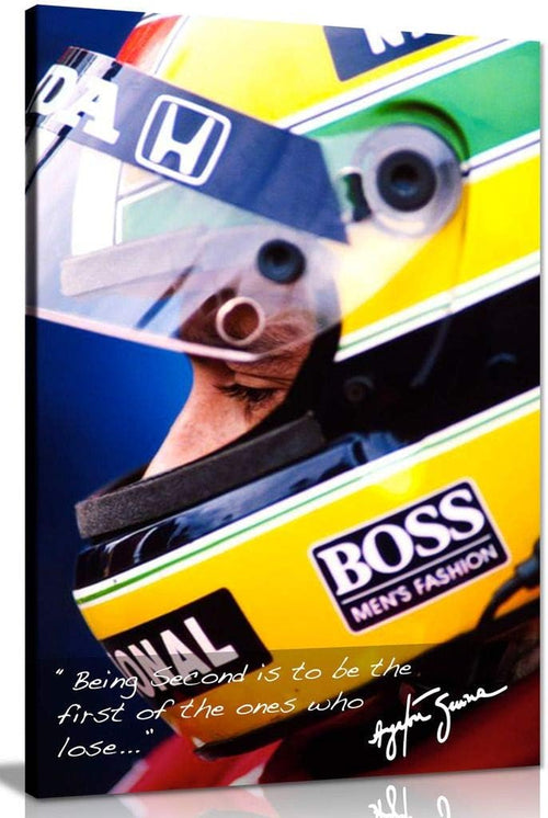 Ayrton Senna Quote F1 Canvas Wall Art Picture Print (12X8In)